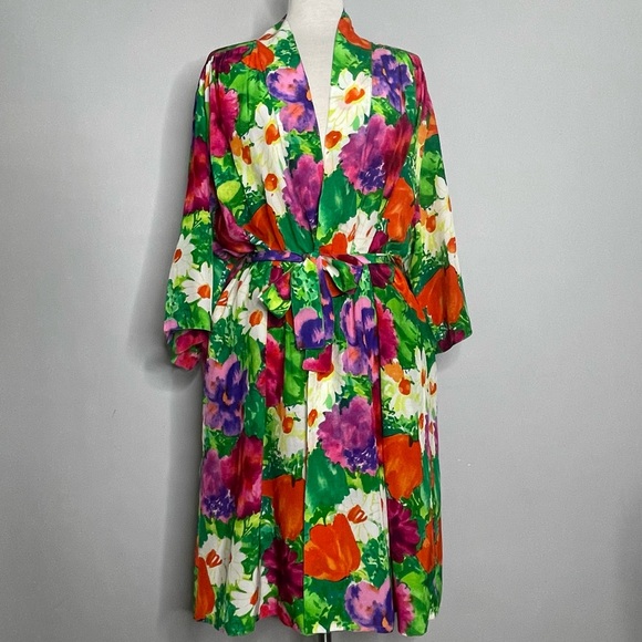 GOTTEX Floral Belted Kimono Robe